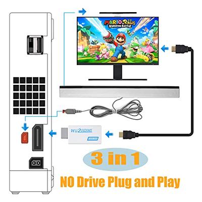 Hd Wii To Hdmi Adapter Converter With Usb Cable High Speed Game Conversion  Cord