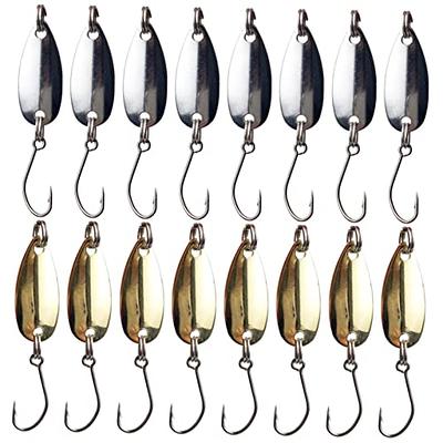 Zsrivk 5 Sizes Fishing Spoons Lures Hard Metal Baits for  Saltwater&Freshwater Fishing, Casting Spoon Lures with Treble Hooks for  Bass in 1/4 oz, 3/8