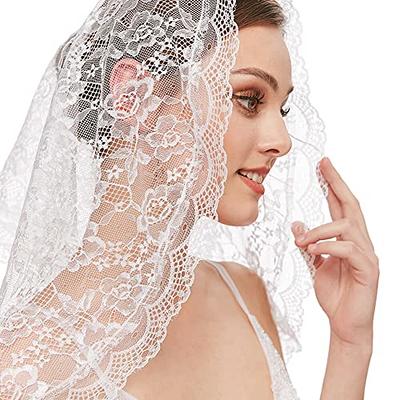 Sisjuly Women's 1T Floral Appliques Lace Chapel Long Wedding Veil with Comb