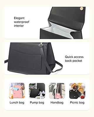 Goodies Lab Lunch Bag Women Insulated Lunch Bag Purse, Leather