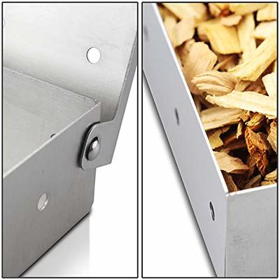 1pcs,Smoker Box For Gas Grill or Charcoal Grill, Stainless Steel Smoke Box,  Works with Wood Chips, Add Smoked BBQ Flavor,Grill Accessories