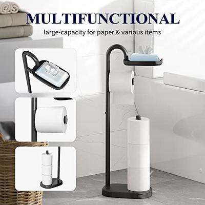 Absolute Living Free Standing Toilet Paper Holder with Storage - Holds 5  Rolls Total, 24.5 Tall - Space Saving Toilet Paper Stand Holder - Wobble  Free Bathroom Tissue Holder - Chrome - Yahoo Shopping