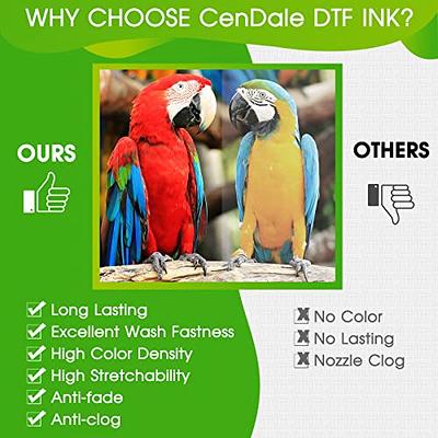 CenDale Premium DTF Ink 600ML- DTF Transfer Ink for PET Film, Refill for DTF  Printers Epson