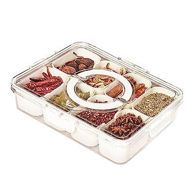 Divided Serving Tray with Lid,Snackle Box Charcuterie Container Portable  Snack Platters Organizer for Candy, Fruits, Nuts, Snacks, for Party