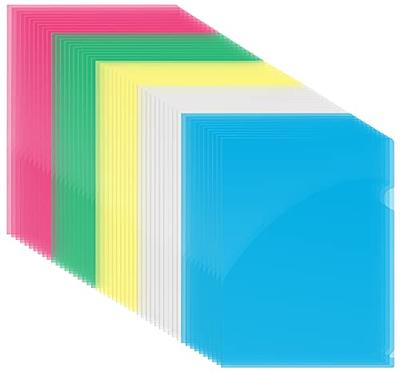  UPZDER 50 Pack Clear Plastic File Folders, L-Type Plastic File  Folders Letter Size, Project Pockets Plastic Sleeves Transparent Folder for  Office & School : Office Products