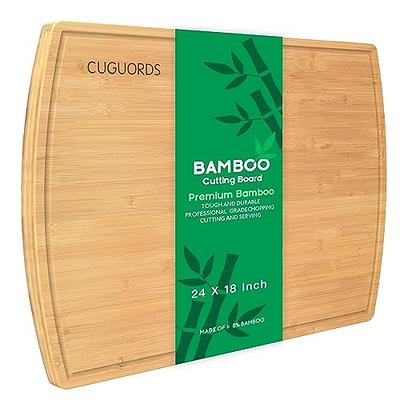 Organic Extra Large Bamboo Cutting Board - Extra Large Wood Cutting Board -  Bamboo Chopping Board for Meat Cheese and Vegetables - Large Wooden