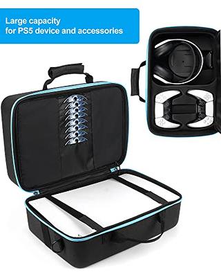 CASEMATIX Hard Shell Travel Case Compatible with PlayStation 5 Console,  Controllers, Games and Accessories - Waterproof PS5 Carrying Case with