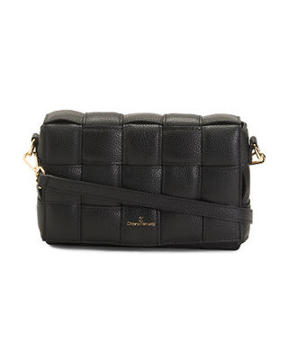 Leather Quilted Woven Flap Over Crossbody - Yahoo Shopping