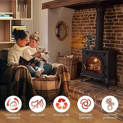 Wood Stove Fan, Fireplace Fan, Heat Powered Stove, Non Electric for Log  Burner/Burning/Wood Burner Stove, Quiet Motor, Circulating Warm Air Saving  Fan