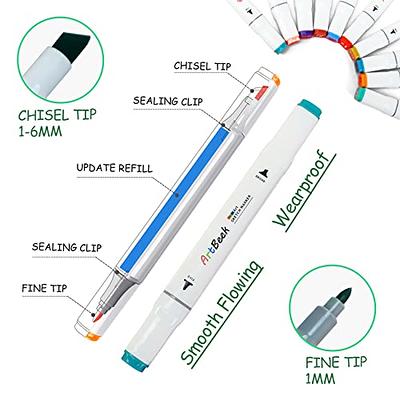 Dual-Tipped Permanent Markers, Chisel and Fine Tips