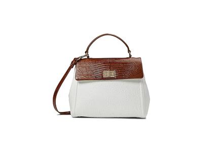 BRAHMIN Gala Collection Ivory Iguana Duxbury Satchel Bag