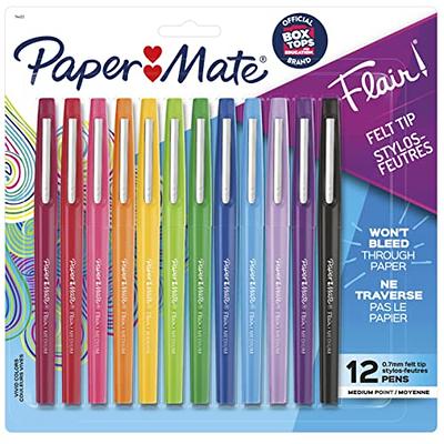 Paper Mate Flair Felt Tip Pens, Medium Point (0.7mm), Assorted Colors, 12  Count - Yahoo Shopping