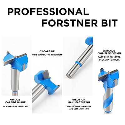 VEVOR Forstner Bit Set, 16 Pcs Forstner Drill Bits Set, 1/4 to 1-5/8, Carbon Steel, with Universal Round Shank, Forstner Dril