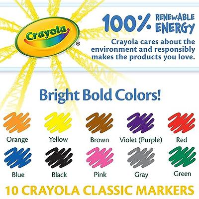  Crayola Ultra Clean Washable Markers Classpack (200 Count), Bulk  Markers for Classrooms, School Supplies for Kids, 10 Colors : Toys & Games