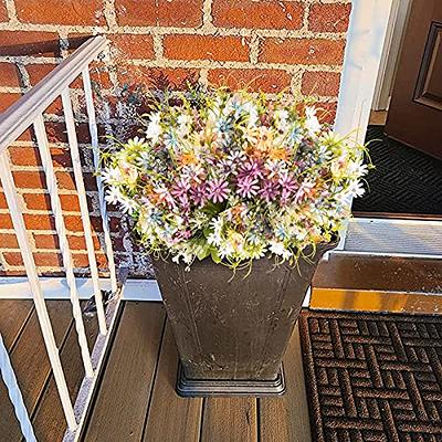 Artificial Flowers Wildflowers Silk Daisy Spring Fake Daisies Decoration Summer UV Resistant Colorful Mixed Bundles Faux Greenery Outdoor Plant Stem