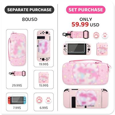 GLDRAM Strawberry Case for Nintendo Switch Lite, Pink Cute Travel Carrying  Case for Switch Lite Accessories Bundle with Soft Protective Cover, Screen  Protector, Thumb Caps & Shoulder Strap for Girls - Yahoo