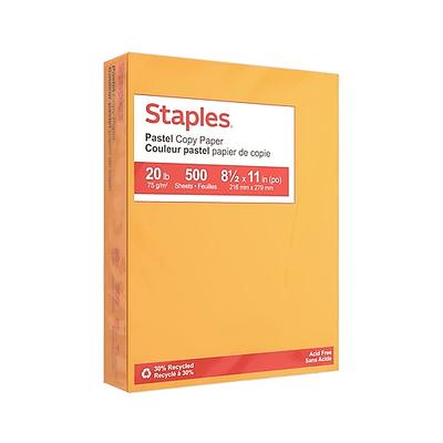 Staples Pastel 30% Recycled Color Copy Paper, 20 lbs., 8.5 x 11,  Goldenrod, 500/Ream (14788) - Yahoo Shopping