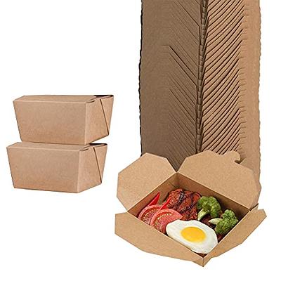 50 PACK Take Out Food Containers 26 oz Kraft Brown Paper Take Out Boxes  Microwaveable Leak and Grease Resistant Food Containers - To Go Containers  for