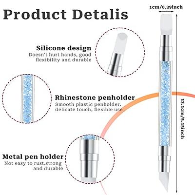 5 pieces Silicone Nail Tools Acrylic Rhinestone Handle Double-ended Nail  Art Pen for Design Nail