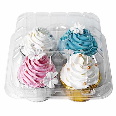 Choice 6-Cup Medium Dome Hinged OPS Plastic 4 oz. Cupcake / Muffin  Container - 300/Case