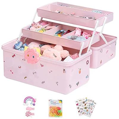 Hair Tie Organizer, 2pcs Hair Accessories Organizer Portable Stackable Hair  Containers Pin Holder Travel Small Box