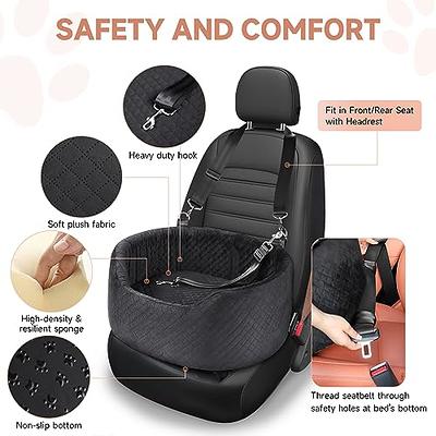 Dog Car Seat for Small & Medium Dogs, Elevated Dog Booster Seat, Detachable  and Washable Pet