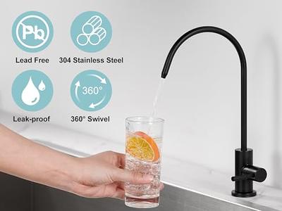 Express Water Deluxe Water Filter Faucet – Brushed Nickel Coke-Shaped  Faucet – 100% Lead-Free Drinking Water Faucet – Compatible with Reverse  Osmosis