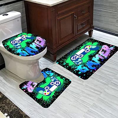 Mushroom Butterfly Flower Shower Curtain Set Non-Slip Rugs Toilet Lid Cover  Bath Mat Moon Stars Waterproof Retro Bathroom Set