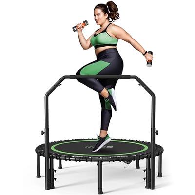  BCAN 40 Foldable Mini Trampoline, Fitness Rebounder with  Adjustable Foam Handle, Exercise Trampoline for Adults Indoor/Garden Workout  Max Load 330lbs : Sports & Outdoors