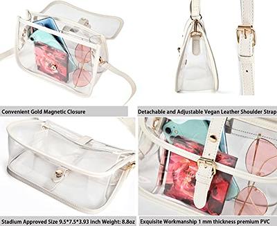 Y&R Direct Clear Saddle Crossbody Bag Gift for Women Clear Purses for Stadium Concert Gameday Magnetic Closure