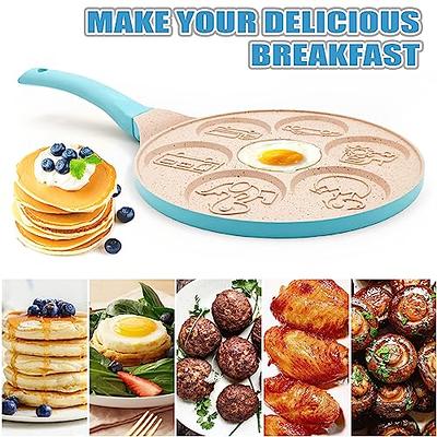 EZJOB Silver Dollar Pancake Pan for Kids, Mini Pancakes Maker Pan Nonstick  Egg Cooker Frying Pan Breakfast Waffle Maker Pancake Griddle Pan for