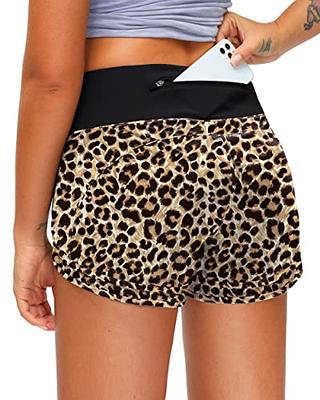 TARSE Womens 2 in 1 Flowy Workout Shorts Petite Casual Drawstring