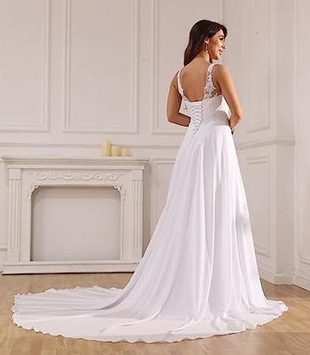 Lace Wedding Dresses,Boho Wedding Dress,Spaghetti Straps Wedding Dress -  Wishingdress
