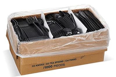 1,000 Plastic Disposable Cutlery Bulk Variety Pack Black Medium Weight  Includes 334 forks, 333 knives, 333 soup spoons, Disposable Silverware  Plastic Cutlery - Yahoo Shopping