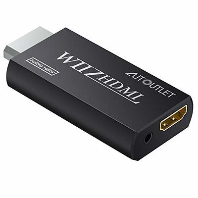 Wii Hdmi Converter Adapter, Wii 2 to Hdmi 1080P Connector Output Video  3.5mm Audio - Supports All Wii Display Modes, Black