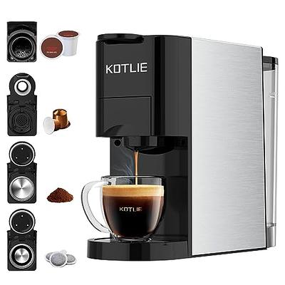 KOTLIE Single Serve Coffee Maker,4in1 Espresso Machine for Nespresso  original/K cups/L'OR/Ground Coffee/illy Coffee ESE,19Bar Espresso Maker,1450W  Fast Heat Coffee Machine(Black) - Yahoo Shopping