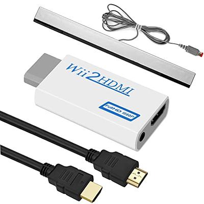 Adaptador convertidor Wii Hdmi, conector Wii a HDMI, salida de vídeo, audio  de 3,5 mm, compatible con todos los modos de visualización de Wii Ofspeizc  221465-1