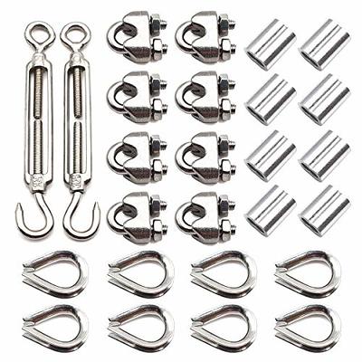 LifCratms 24Pcs Wire Rope Clips, 5.3x10mm Metal Wire Rope Cable