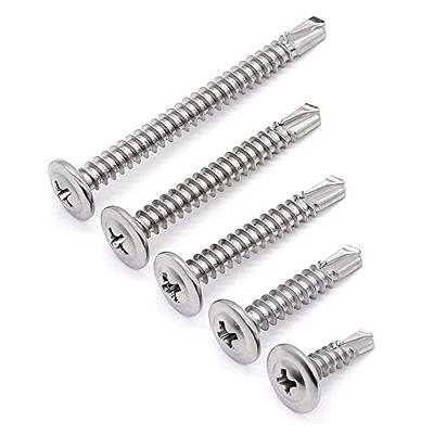 #8 x 1/2 Wafer Head Self Drilling Screws, Phillips Drive Self Tapping Screws, 410 Stainless Steel Sheet Metal Screws, No Pre-Drilled Needs, 100 Pcs