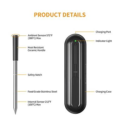  DOQAUS Meat Thermometer Digital, IPX6 Waterproof Instant Read  Thermometer for Cooking Kitchen Food Candy with Super Long Probe for Grill  BBQ Steak Smoker Oil Milk Yogurt Temperature: Home & Kitchen