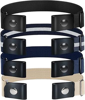 JASGOOD 2 Pack Stretch Side Belts for Women and Men, No Show Blue Elastic  Invisible Belt Loops for Pants