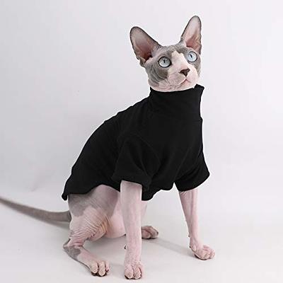 Sphynx Cat Clothes Super Soft Winter Warm Turtleneck Sweater Coat for Cats Pajamas for Cats and Small Dogs Apparel, Hairless Cat Shirts Sweaters