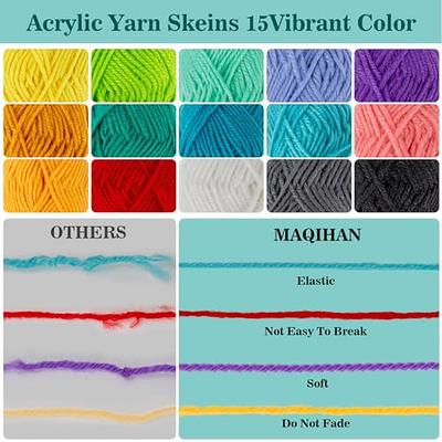 Mooaske 3 Pack Crochet Yarn with Crochet Hook - Worsted Medium Yarn for Crocheting - Easy-to-See Stitches Cotton-Nylon Blend Beginner Knitting Yarn