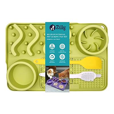 Zilly Slow Feeder Dog Food Mat, Lick Mat for Small Dogs and Cats - Slow  Feeder Bowl, (Mint Green) 