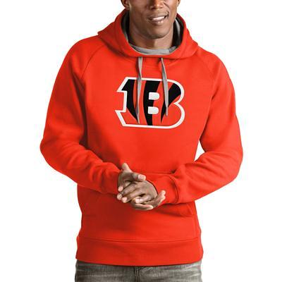 Men's Antigua White Cincinnati Bengals Logo Victory Pullover Hoodie