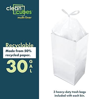 Clean Cubes (Multi-Liner 30 Gallon Trash Cans & Recycle Bins for Sanitary  Garbage Disposal. Disposable Containers for Parties, Events, Recycling, and  More. 3 Pack (White) - Yahoo Shopping