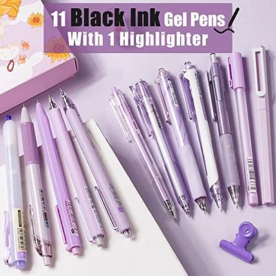 Four Candies 12Pack Pastel Gel Ink Pen Set, 11 Pack Black Ink Pens with  1Pack Highlighter for Writing, Retractable 0.5mm Fine Point Cute Note  Taking Pens for School Office (Purple) - Yahoo Shopping