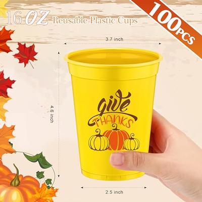 Jinei 200 Pcs Disposable Christmas Cups 16 oz Christmas Plastic