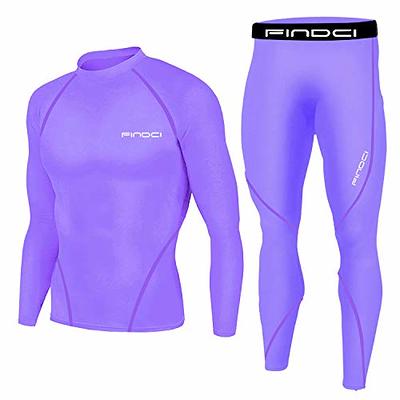 1Bests Men's Sports Running Set Compression Shirt + Pants Skin-Tight Long  Sleeves Quick Dry Fitness Tracksuit Gym Yoga Suits (New Purple, L) - Yahoo  Shopping