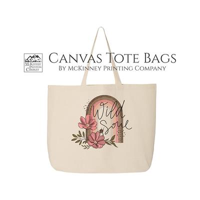 Heavy Canvas Zippered Shopping Tote Bags